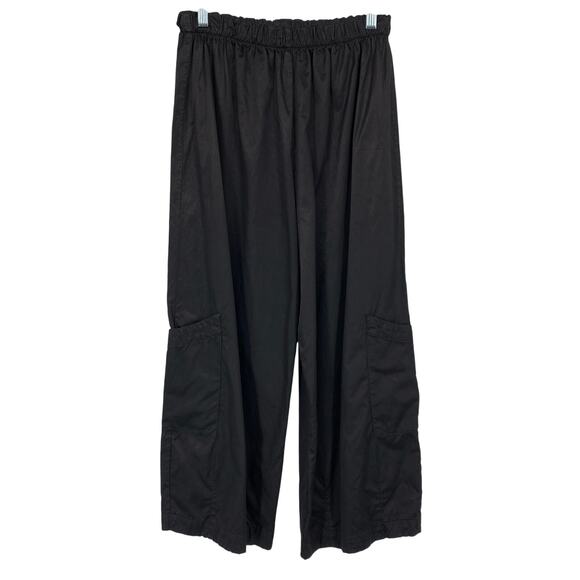 Bryn Walker Wide Leg Pull On Cropped Pants Womens Size Small Black Cupro Blend - Picture 1 of 7